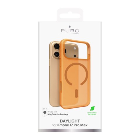 Etui silikonowe na iPhone 17 Pro Max Magsafe Daylight - półprzezroczyste pomarańczowe
