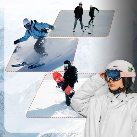 Kask narciarski snowboardowy z nausznikami dla dzieci rozmiar M - biały panda