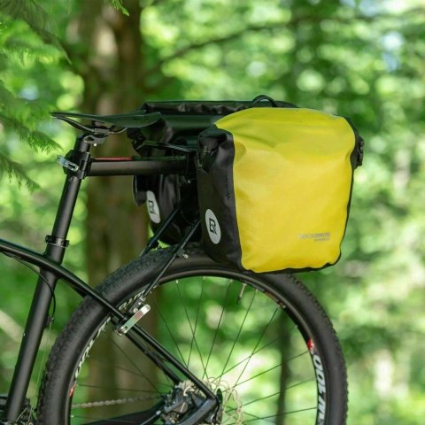 Sakwa rowerowa wodoodporna na bagażnik z paskiem na ramię 10-14l - żółta