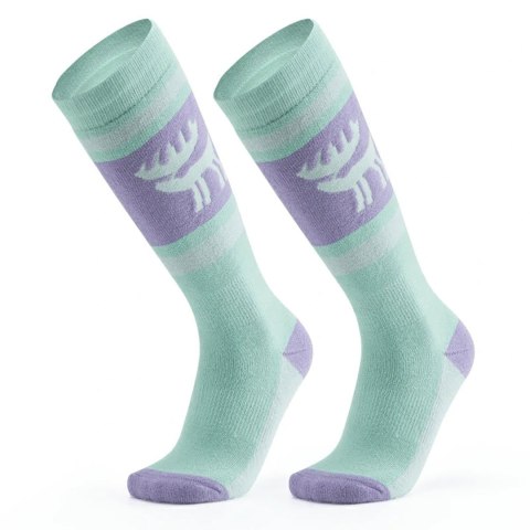 Skarpetki narciarskie rozmiar 43-48 L/XL - fioletowo-zielone