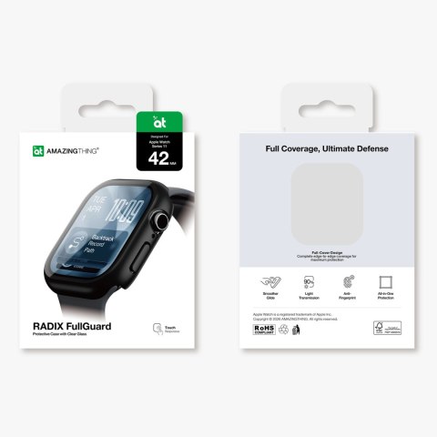 Szkło ochronne z etui na Apple Watch Series 11 42 mm Radix - czarne