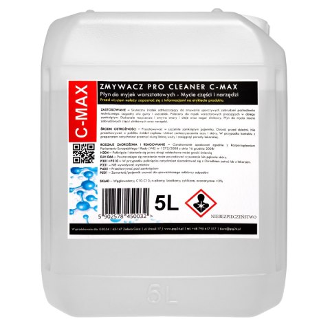 Płyn zmywacz ShellSol D60 do myjki warsztatowej do części i narzędzi C-MAX PRO beczka 60L