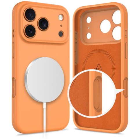 Etui pokrowiec na iPhone 17 Pro Max Silicone MagSafe - pomarańczowe