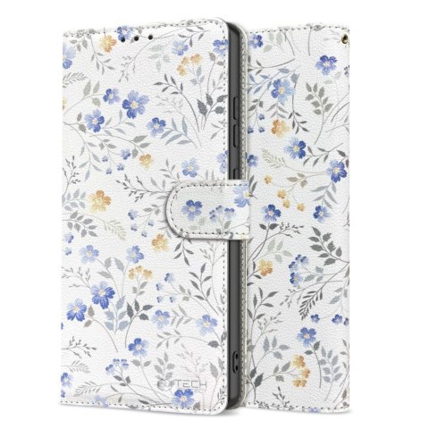 Etui zamykane z ekoskóry na Samsung Galaxy A26 5G / A17 4G / 5G Wallet - stokrotki z liśćmi