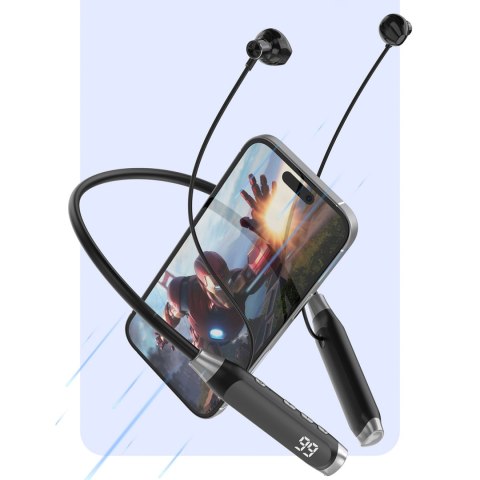 Słuchawki bezprzewodowe U5 Max Bluetooth z pałąkiem na szyję - czarne