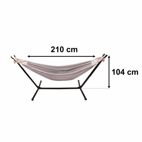 Hamak ze stelażem ogrodowy huśtawka stelaż stojak do hamaka duży mocny + pokrowiec 247cm 100kg