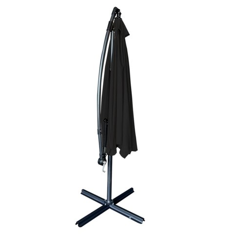 Parasol ogrodowy LUARO duży składany z wysięgnikiem 290cm czarny