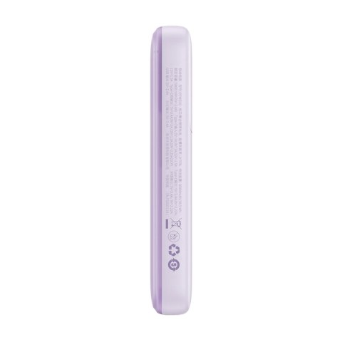 Powerbank z wyświetlaczem 10000mAh 22.5W + kabel USB-A / USB-C fioletowy