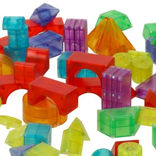 Klocki magnetyczne konstrukcyjne świecące elementy figury 3D 32el.