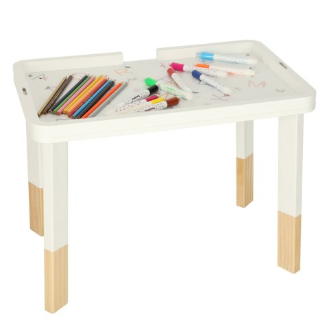 Tablica manipulacyjna LULILO LUDO stolik drewniany sensoryczny 2w1 różowy