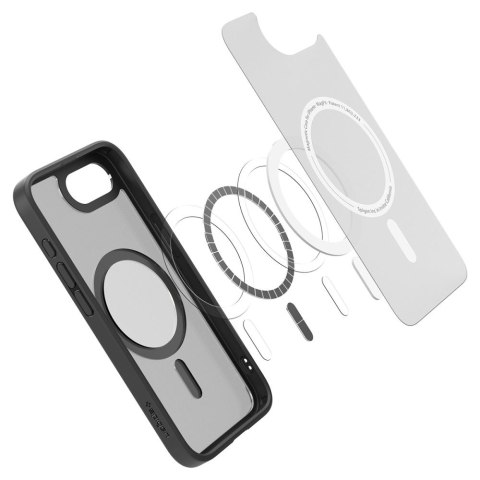 Etui case na iPhone 16e Ultra Hybrid MagSafe - czarne półprzezroczyste