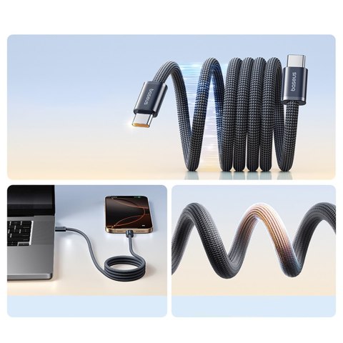 Kabel przewód nieplączący USB-C 100W 1m - czarny