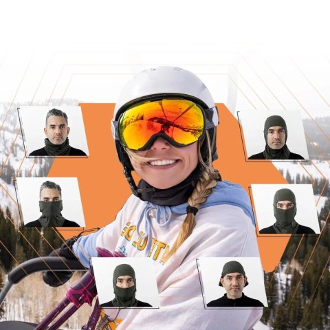 Kominiarka narciarska balaklava na rower motocykl rozmiar L - czarna