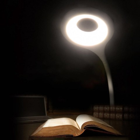 Mini lampka bezprzewodowa LED do czytania z klipsem kablem USB-C 80lm - biała