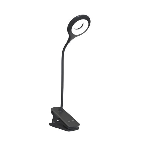 Mini lampka bezprzewodowa LED do czytania z klipsem kablem USB-C 80lm - czarna