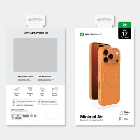 Etui pokrowiec case na iPhone 17 Pro Max Minimal Air Case MagSafe - pomarańczowy