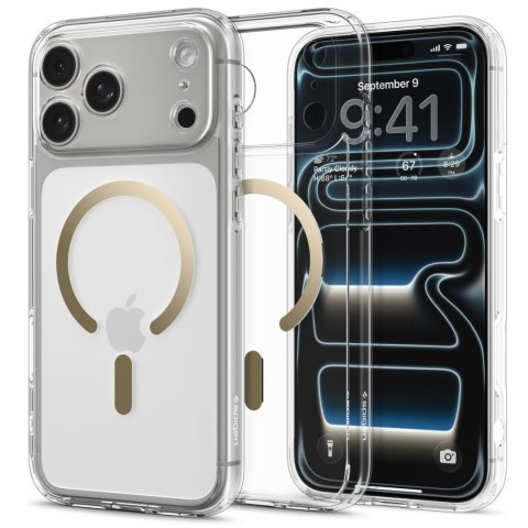 Etui pokrowiec na iPhone 17 Pro Ultra Hybrid MagSafe - przezroczysto-złote
