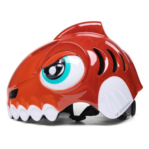 Kask rowerowy dziecięcy 52-56 cm - czerwony dinozaur