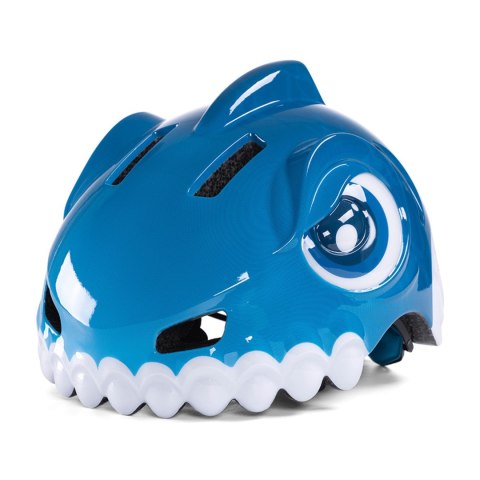 Kask rowerowy dziecięcy 52-56 cm - niebieski dinozaur