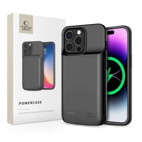 Etui na iPhone 14 / 14 Pro z powerbankiem 4800mAh PowerCase - czarne