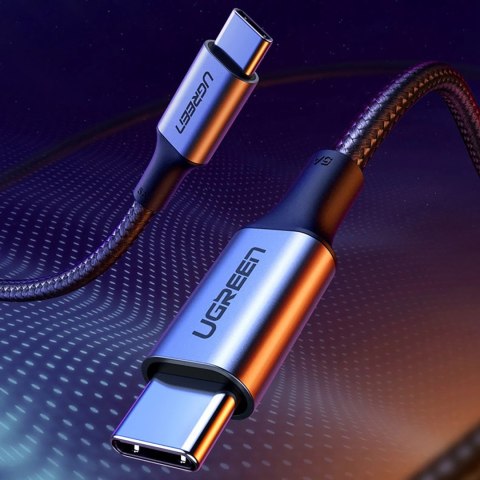Kabel przewód w opocie USB-C - USB-C PD QC FCP 100W 5A 480Mb/s 1.5m - szary
