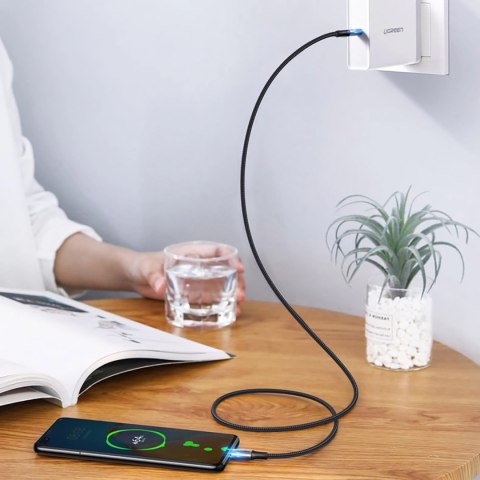 Kabel przewód w opocie USB-C - USB-C PD QC FCP 100W 5A 480Mb/s 1.5m - szary