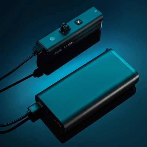 Lampka rowerowa przednia 5000mAh 1500lm IPX6 mocowanie Garmin i GoPro - czarna