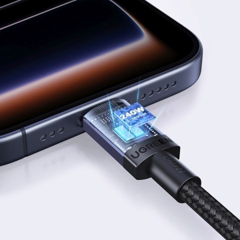 Kabel przewód USB-C PD 240W 2m - czarny