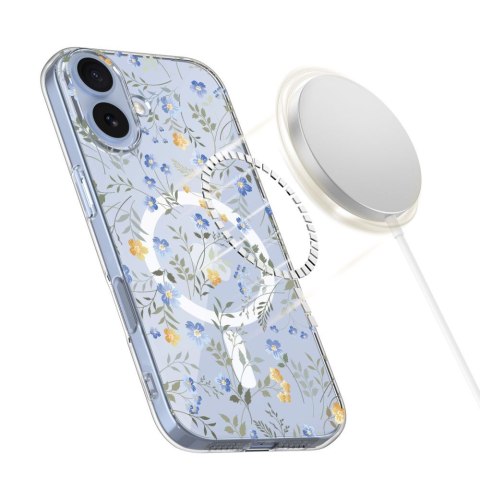 Etui ochronne na iPhone 17 FlexAir MagSafe - stokrotki z liśćmi