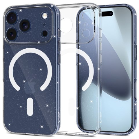 Etui ochronne na iPhone 17 Pro Max FlexAir MagSafe - przezroczysto-brokatowe