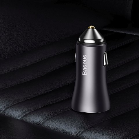 Ładowarka samochodowa 2x USB-A 60W - ciemnoszara
