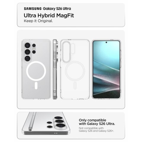 Etui na Samsung Galaxy S26 Ultra Ultra Hybrid Mag MagSafe - przezroczysto-białe