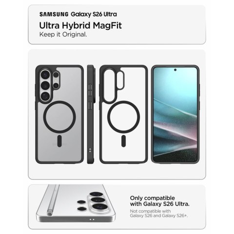 Etui na Samsung Galaxy S26 Ultra Ultra Hybrid Mag MagSafe - przezroczysto-czarne