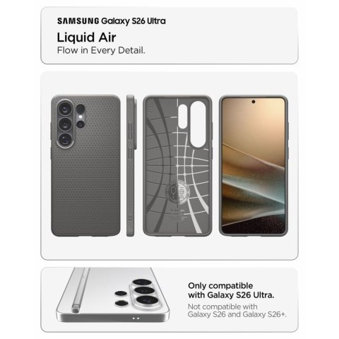 Etui pokrowiec case na Samsung Galaxy S26 Ultra Liquid Air - szare