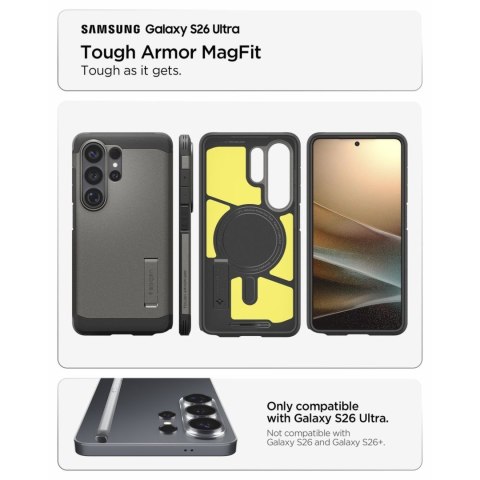 Etui pokrowiec case na Samsung Galaxy S26 Ultra Tough Armor Mag MagSafe - szare