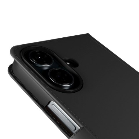 Etui z ekoskóry 2w1 z klapką i portfelem do iPhone 16 Wallet Detachable MagSafe - czarne
