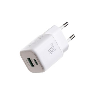 Ładowarka sieciowa USB-A USB-C z kablem USB-C - iPhone Lightning 33W - biała