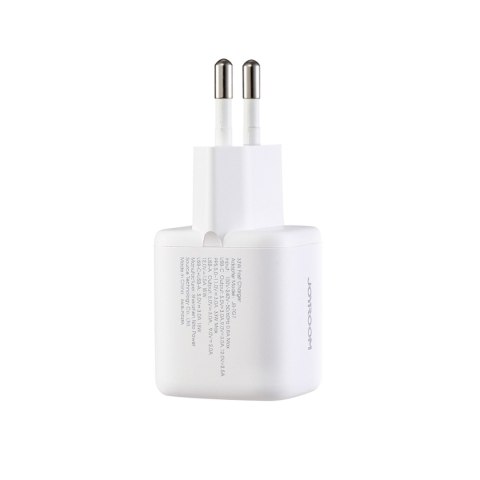 Ładowarka sieciowa USB-A USB-C z kablem USB-C - iPhone Lightning 33W - biała