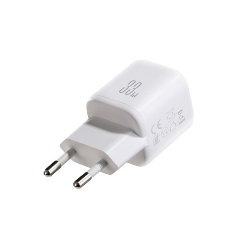 Ładowarka sieciowa USB-A USB-C z kablem USB-C - iPhone Lightning 33W - biała