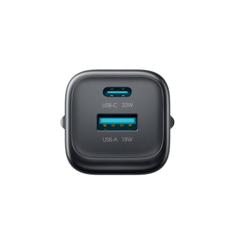 Ładowarka sieciowa USB-A USB-C z kablem USB-C - iPhone Lightning 33W - czarna