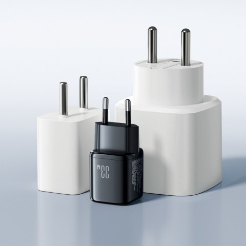 Ładowarka sieciowa USB-A USB-C z kablem USB-C - iPhone Lightning 33W - czarna