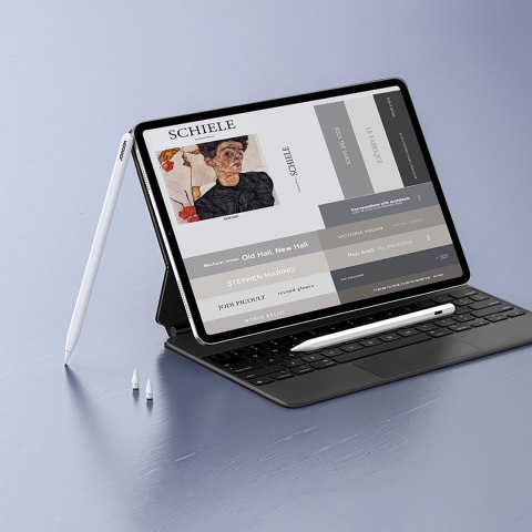 Rysik stylus aktywny z 2 wymiennymi końcówkami - biały