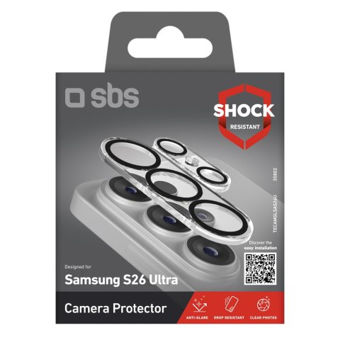 Szkło ochronne na tylną kamerę do Samsung Galaxy S26 Ultra - z czarną ramką