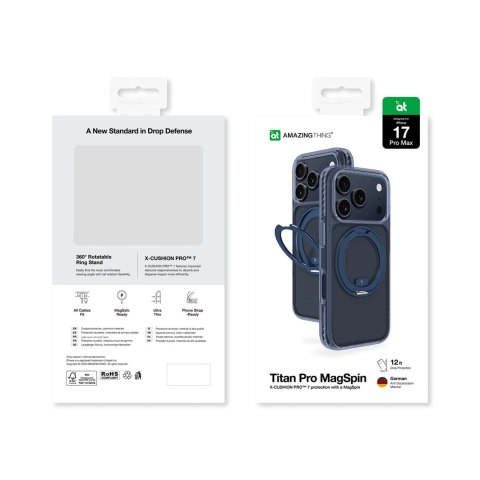 Etui pokrowiec na iPhone 17 Pro Max Titan Pro MagSpin MagSafe - niebieski