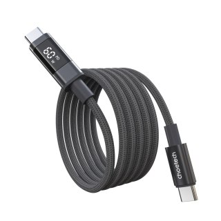 Kabel przewód USB-C z wyświetlaczem PD 60 W 1.2 m - czarny