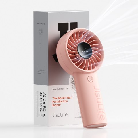 Mini wentylator wiatrak ręczny 3600mAh USB-C - różowy