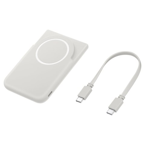 Powerbank bezprzewodowy Samsung 5000mAh USB-C Qi2 MagSafe 25W z kablem USB-C - szary