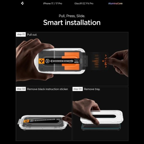 Szkło hartowane na iPhone 16 Pro / 17 / 17 Pro Glas.TR EZ Fit Pro - przezroczyste