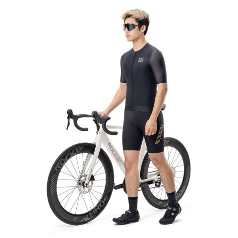 Koszulka rowerowa z krótkim rękawem rozmiar XL - czarna