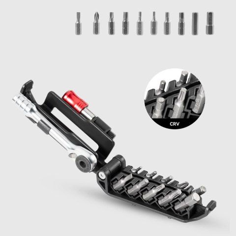 Zestaw narzędzi rowerowych multitool z kluczem grzechotkowym i łyżkami do opon